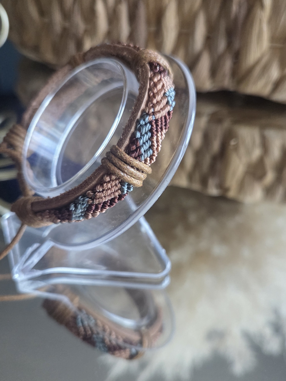 Earthy Boho Woven Adjustable Friendship Bracelet | Leather Cord Tribal Style